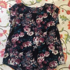 Mia+Tess pretty purple floral blouse